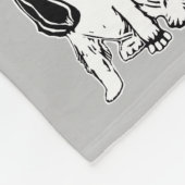 Schwarz-Weiß-Cocker-Spaniels Grau Fleecedecke (Ecke)