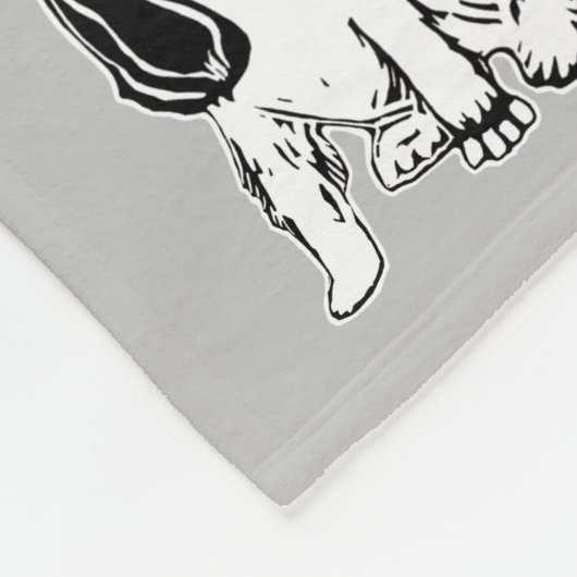 Schwarz-Weiß-Cocker-Spaniels Grau Fleecedecke (Ecke)