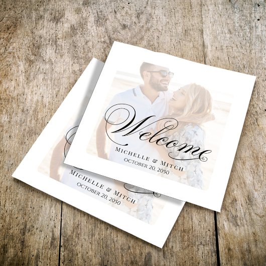 Schwarz-Weiß-Cocktail-Foto Serviette