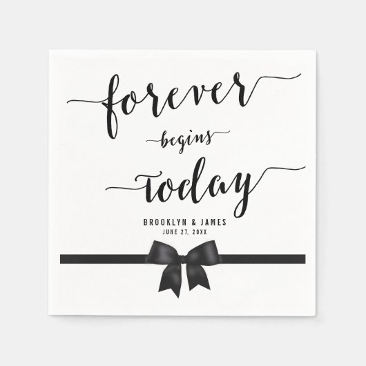 Schwarz-Weiß-Cocktail-Napkins mit Bow Serviette (Vorderseite)
