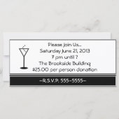 Schwarz-Weiß-Cocktail-Party Einladung (Rückseite)
