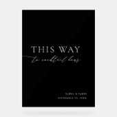 Schwarz-Weiß-Cocktailstunde - Hochzeitszeichen Acrylschild (Vorderseite)