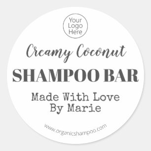 Schwarz-Weiß-Coconut-Shampoo-Bar Runder Aufkleber