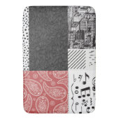 Schwarz-Weiß-Collage Badematte (Vorderseite Vertikal)