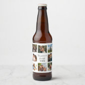 Schwarz-Weiß-Collage des Hochzeitsstils Foto Bierflaschenetikett (Vorderseite)