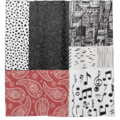 Schwarz-Weiß-Collage Duschvorhang (Vorderseite)