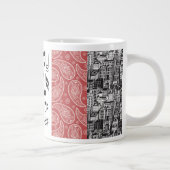 Schwarz-Weiß-Collage Jumbo-Tasse (Rechts)