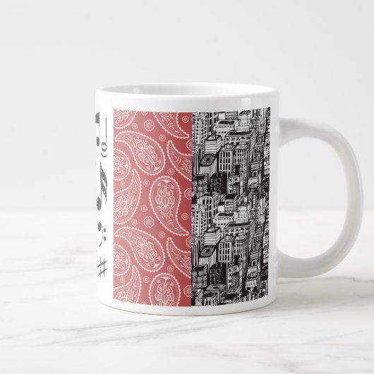 Schwarz-Weiß-Collage Jumbo-Tasse (Rechts)