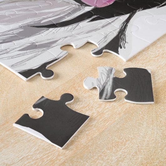 Schwarz-Weiß-Collibraun-Augen Puzzle (Seite)