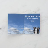 Schwarz-Weiß-Collie-Editable Karte (Innenseite)