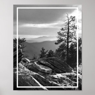 Schwarz-Weiß-Colorado Bergkulisse Poster