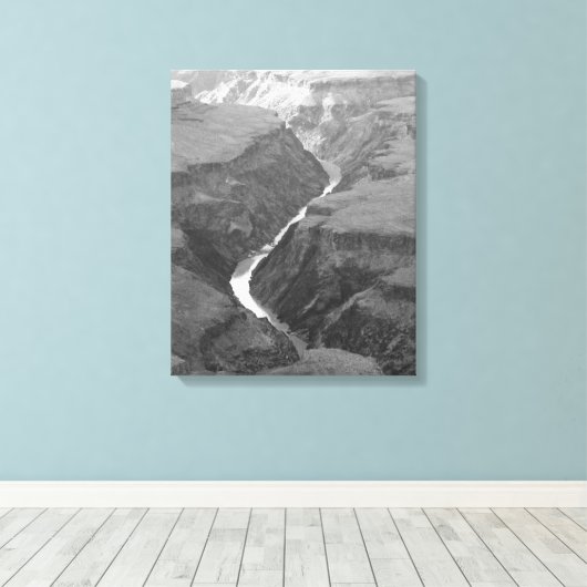 Schwarz-Weiß-Colorado-Fluss läuft 16x20 Leinwanddruck (Insitu (Holzboden))