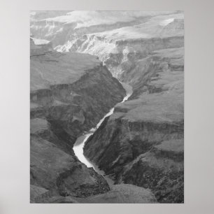 Schwarz-Weiß-Colorado-Fluss läuft 16x20 Poster