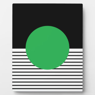 Schwarz-weiß Colorblock & grüner Kreis Fotoplatte
