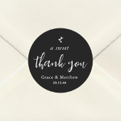 Schwarz-weiß Combo A Sweet Danke Hochzeit Runder Aufkleber