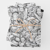 Schwarz-Weiß-Comic Geschenkpapier Set (Beispiel)