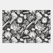 Schwarz-Weiß-Comic Geschenkpapier Set (Vorderseite)