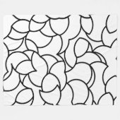 Schwarz-Weiß-Comingled Abstrakt Fleecedecke (Vorderseite (Horizontal))
