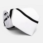 Schwarz-Weiß-Comingled Abstrakt Krawatte (Gerollt)