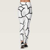 Schwarz-Weiß-Comingled Abstrakt Leggings (Rückseite)