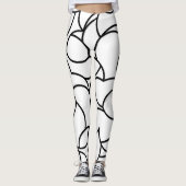 Schwarz-Weiß-Comingled Abstrakt Leggings (Vorderseite)
