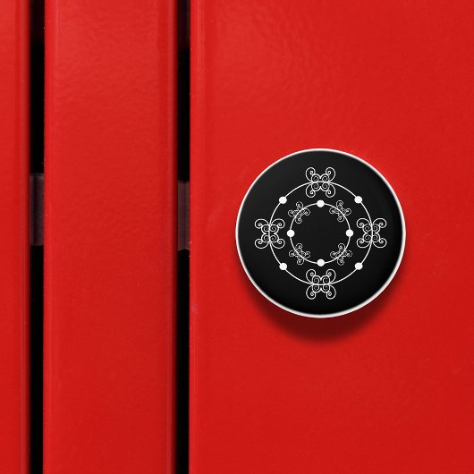 Schwarz/Weiß | Concentric Circles Decorative Knoch Keramikknauf
