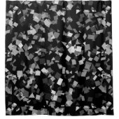 Schwarz-Weiß-Confetti Duschvorhang (Vorderseite)