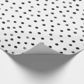Schwarz-Weiß-Confetti-Punkte Geschenkpapier (Ecke)