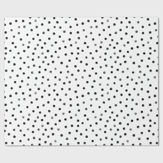 Schwarz-Weiß-Confetti-Punkte Geschenkpapier (Flach)