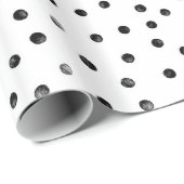 Schwarz-Weiß-Confetti-Punkte Geschenkpapier (Rolleneckpunkt)