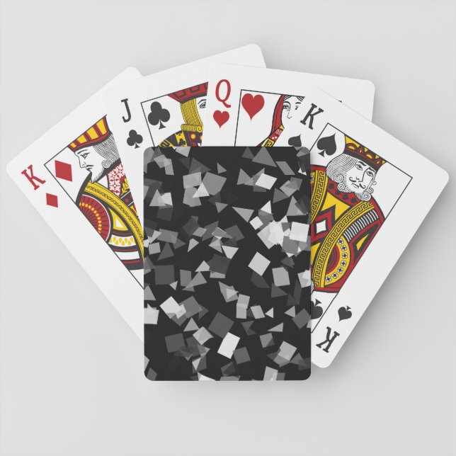 Schwarz-Weiß-Confetti Spielkarten (Rückseite)