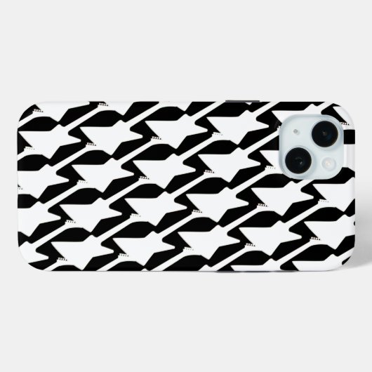 Schwarz-Weiß Cool-Bright Litar Rocker Case-Mate iPhone Hülle (Rückseite (Horizontal))