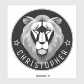 Schwarz/Weiß Cool Moderne Alte Löwen Individuelle Aufkleber (Blatt)