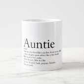 Schwarz-Weiß-Coole Fun Tante Definition Jumbo-Tasse (Vorderseite)