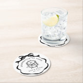 Schwarz-Weiß-Coquette-Bow besser zusammenarbeiten Runder Pappuntersetzer (Vor Ort)