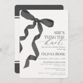 Schwarz-Weiß Coquette Bow Brautparty laden ein (Vorne/Hinten)