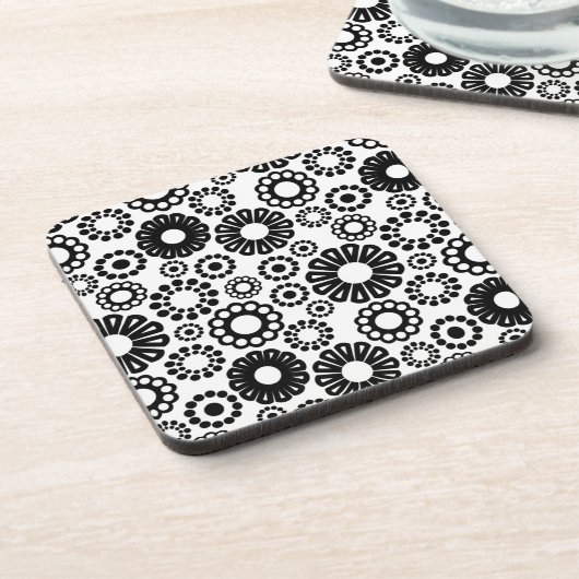 Schwarz-Weiß-Cork-Untersetzer Untersetzer (Linke Seite)