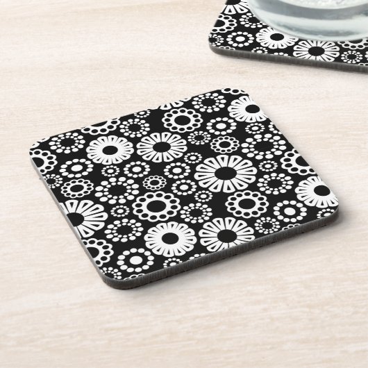 Schwarz-Weiß-Cork-Untersetzer Untersetzer (Linke Seite)