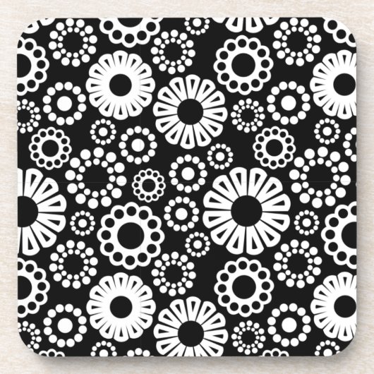 Schwarz-Weiß-Cork-Untersetzer Untersetzer (Vorderseite)