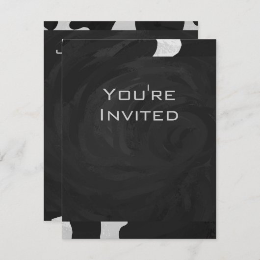 Schwarz-Weiß-Cow Einladung (Vorne/Hinten)