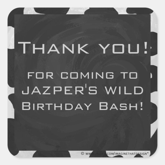 Schwarz-Weiß-Cow Quadratischer Aufkleber (Vorderseite)