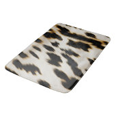 Schwarz-weiß Cowhide Badematte (Schrägansicht)