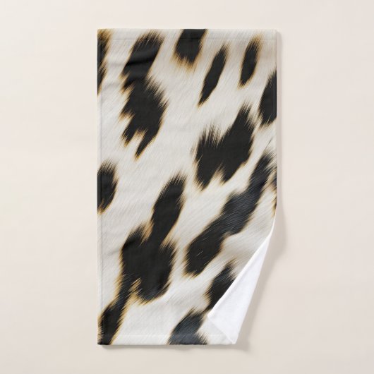 Schwarz-weiß Cowhide Badhandtuch Set (Handtuch)