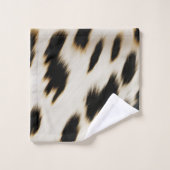 Schwarz-weiß Cowhide Badhandtuch Set (Waschlappen)