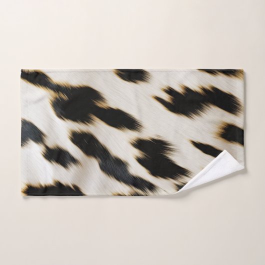 Schwarz-weiß Cowhide Badhandtuch Set (Handtuch)