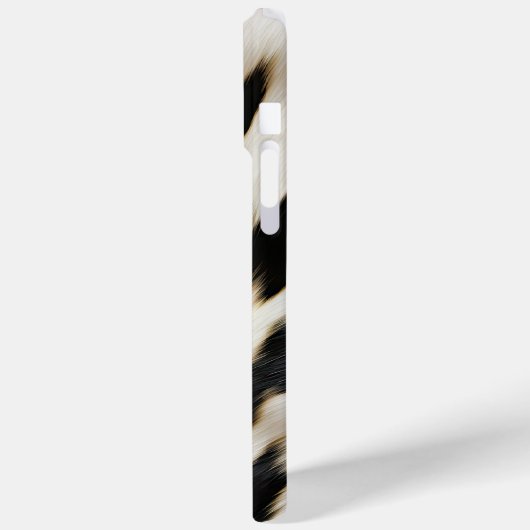 Schwarz-weiß Cowhide Case-Mate iPhone Hülle (Rückseite / Links)