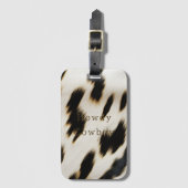 Schwarz-weiß Cowhide Gepäckanhänger (Vorderseite Vertikal)