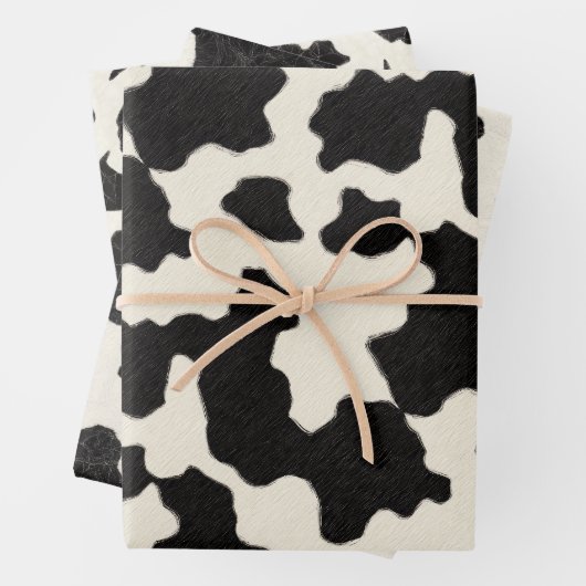 Schwarz-Weiß-Cowhide Geschenkpapier Set (Beispiel)