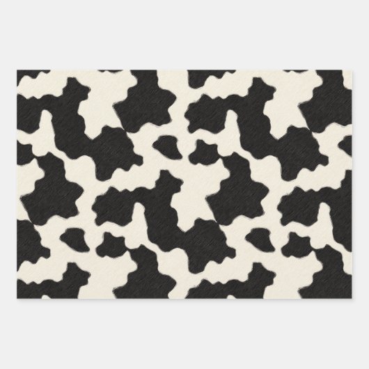 Schwarz-Weiß-Cowhide Geschenkpapier Set (Vorderseite)
