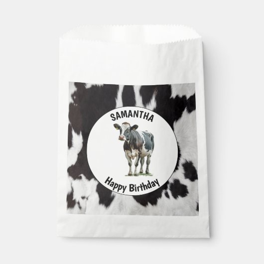 Schwarz-Weiß-Cowhide Geschenktütchen (Vorderseite)